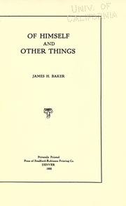 Cover of: Of himself and other things