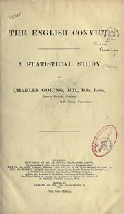 Cover of: The English convict by Charles Buckman Goring