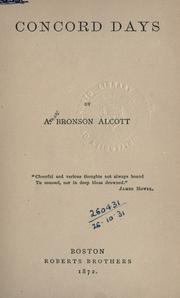 Cover of: Concord days. by Amos Bronson Alcott