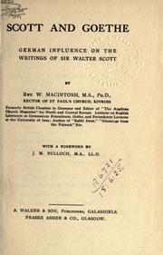 Cover of: Scott and Goethe: German influence on the writings of Sir Walter Scott.