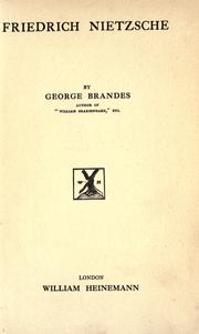 Cover of: Friedrich Nietzsche by Georg Morris Cohen Brandes