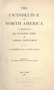 Cover of: The Cicindelinae of North America as arranged