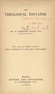 Cover of: The language of the New Testament by Simcox, William Henry