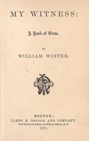 Cover of: My witness: a book of verse