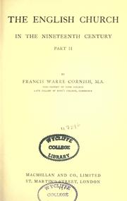 Cover of: The English Church in the nineteenth century by Francis Warre Cornish