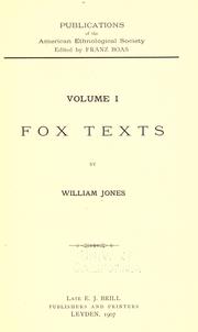 Fox texts by Jones, William