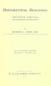 Differential diagnosis by Richard C. Cabot
