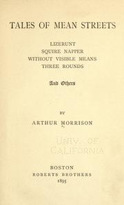 Cover of: Tales of mean streets...