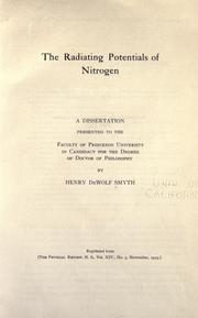 Cover of: The radiating potentials of nitrogen ...