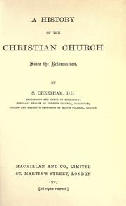 Cover of: A history of the christian church since the reformation by Samuel Cheetham