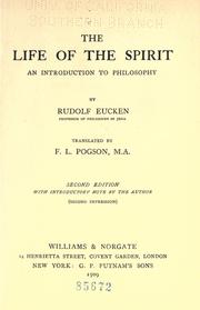 Cover of: The life of the spirit by Rudolf Eucken, Rudolf Eucken