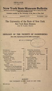 Cover of: Geology of the vicinity of Ogdensburg (Brier Hill Ogdensburg and Red Mills quadrangles)