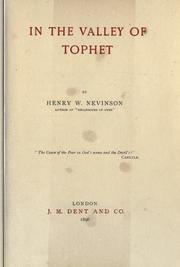 Cover of: In the Valley of Tophet