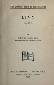 Cover of: Livy, book I by Titus Livius