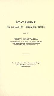 Cover of: Statement on behalf of historical truth