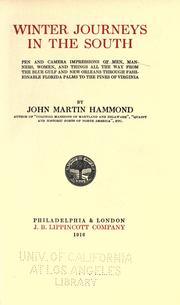 Cover of: Winter journeys in the South by John Martin Hammond