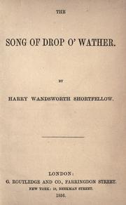 Cover of: The song of Drop 'o Wather.