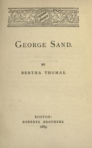 Cover of: George Sand by Bertha Thomas