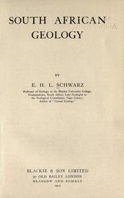 Cover of: South African geology by Ernest Hubert Lewis Schwarz