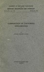 Cover of: Composition of California shellmounds by Gifford, Edward Winslow