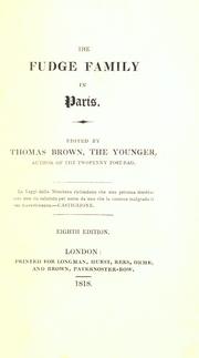 Cover of: The Fudge family in Paris. by Thomas Moore