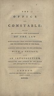 Cover of: The office of constable