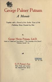 Cover of: George Palmer Putnam by George Haven Putnam