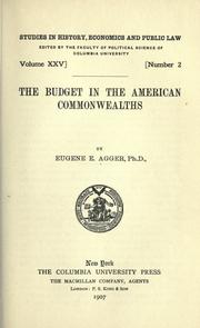 Cover of: The budget in the American commonwealths
