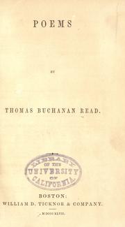 Cover of: Poems. by Thomas Buchanan Read