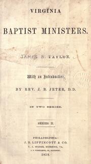 Cover of: Virginia Baptist ministers by James B. Taylor