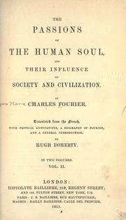 Cover of: The passions of the human soul. by Charles Fourier