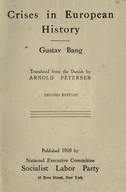 Crises in European history by Gustav Bang