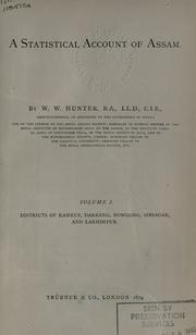 A statistical account of Assam by William Wilson Hunter