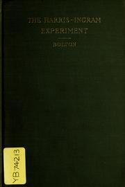 Cover of: The Harris-Ingram experiment