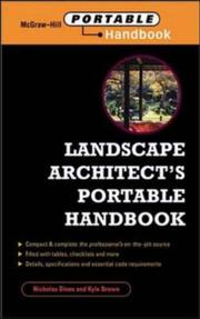 Cover of: Landscape Architect's Portable Handbook by Nicholas T. Dines, Kyle D. Brown