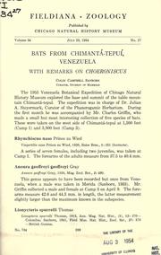Cover of: Bats from Chimant©Øa-Tepu©Øi, Venezuela: with remarks on Choeroniscus
