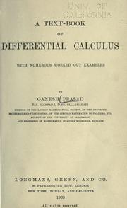 Cover of: A text-book of differential calculus: with numerous worked out examples