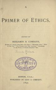 Cover of: A primer of ethics.