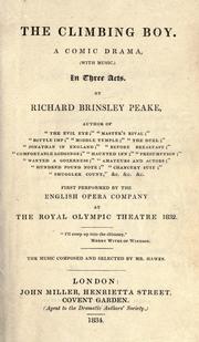 Cover of: The climbing boy by Richard Brinsley Peake