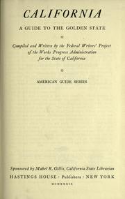 Cover of: California by Federal Writers' Project of the Works Progress Administration of Northern California.