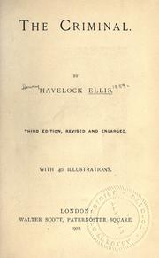 Cover of: The criminal. by Havelock Ellis