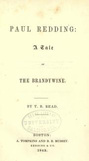 Cover of: Paul Redding: a tale of the Brandywine.
