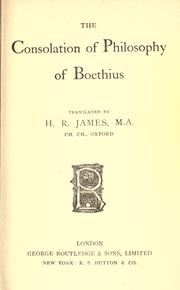 Cover of: The consolation of philosophy of Boethius. by Boethius