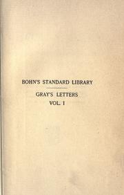 Cover of: Letters, including the correspondence of Gray and Mason.: Edited by Duncan C. Tovey.