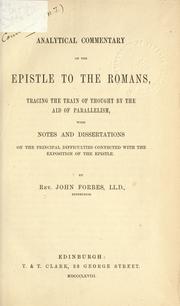 Analytical commentary on the Epistle to the Romans by Rev. John Forbes D.D. LL.D.