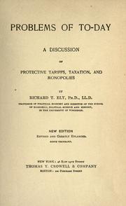 Cover of: Problems of to-day by Richard Theodore Ely