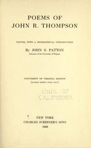 Cover of: Poems of John R. Thompson by Thompson, John Reuben