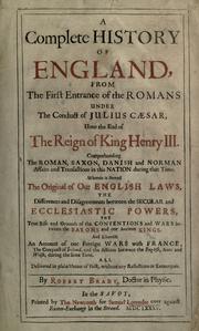 Cover of: A complete history of England ...