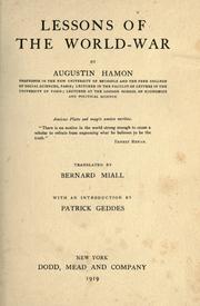 Cover of: Lessons of the world-war