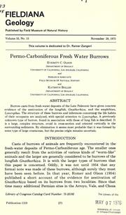 Permo-Carboniferous fresh water burrows by Everett Claire Olson
